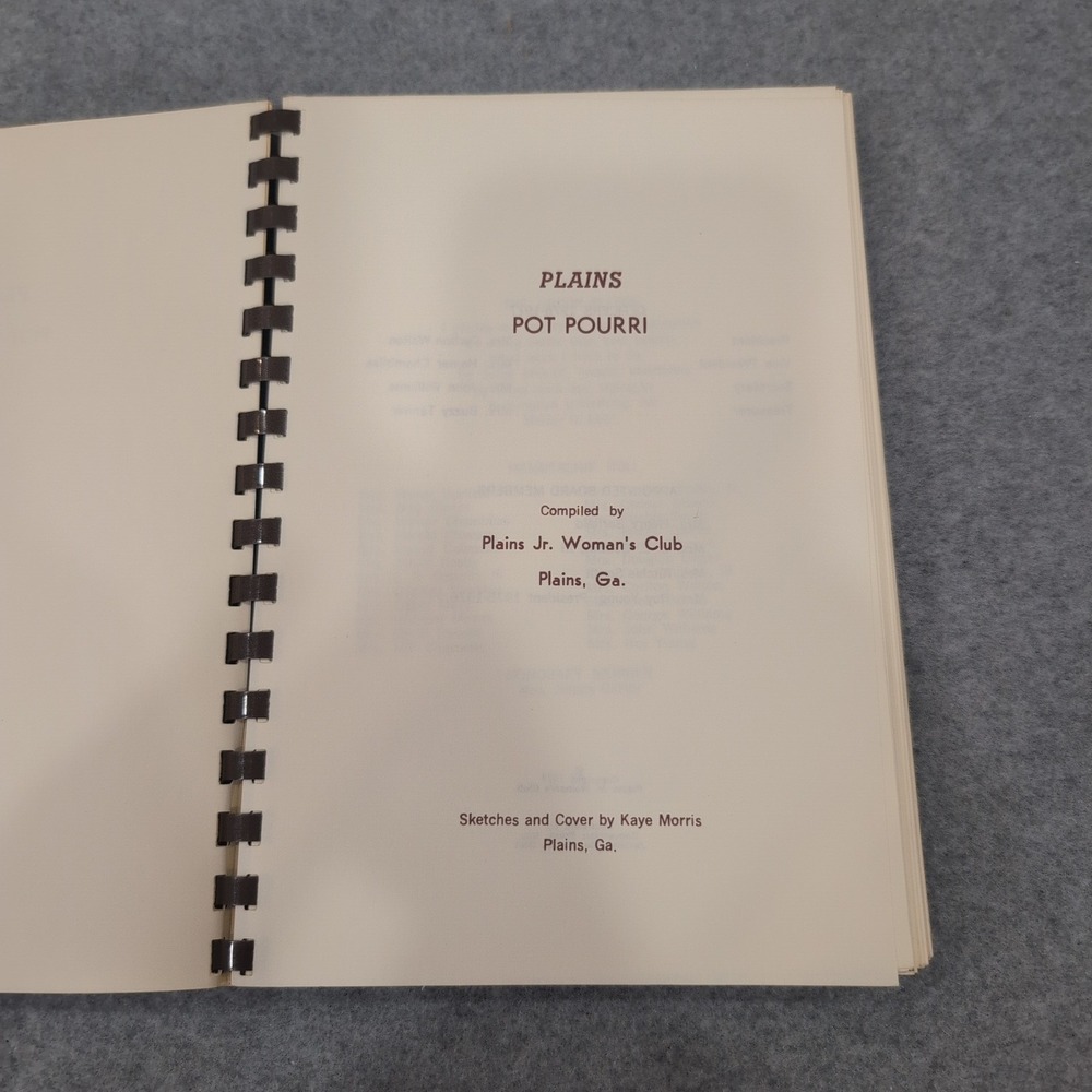Plains Pot-Pourri Food Favorites Plains GA Jimmy Carter Family Recipes 1977 - Picture 2 of 6